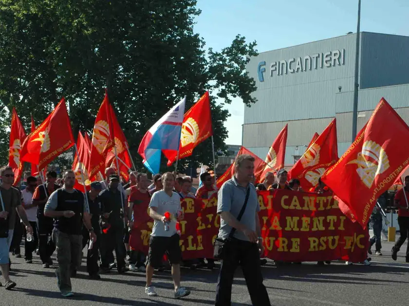 Manifestazione operai Fincantieri (archivio)