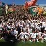 L'esultanza del Venezia per la promozione (foto Editoriale Report)