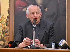Il Cardinale Matteo Maria Zuppi a Gemona, durante la conferenza stampa