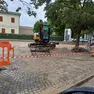 I lavori per riparare la condotta dell'acqua