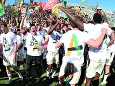 I festeggiamenti del Venezia dopo la promozione in Serie A