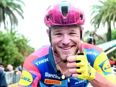 Un sorridente Jonathan Milan, 25 anni, uomo di punta per le volate della Lidl Trek