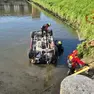 Il fugone ribaltato nel fossato a Chioggia