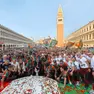 La festa per la promozione del Venezia calcio in serie A in piazza San Marco