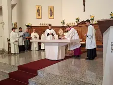 Moraglia durante il rito della dedicazione a San Pietro Orseolo