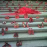venezia 24.11.2013.- VUIOLENZA SULLE DONNE - Scarpe rosse contro la violenza. Piazzale Santa Lucia.
