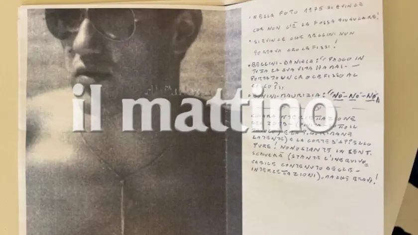 Una delle pagine della lettera scritta da Paolo Bellini (foto Gazzetta di Reggio)