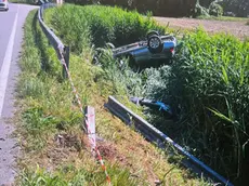 L'auto ribaltata