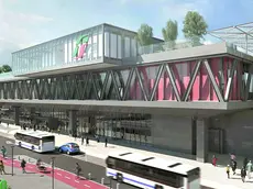 Un rendering del progetto della nuova stazione ferroviaria di Mestre