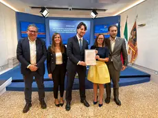 Da sinistra Giovanni Manildo, Paola Roma, Alberto Stefani, Chiara Luisetto, Riccardo Barbisan