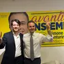 Simone Venturini festeggia con il governatore veneto, Alberto Stefani (foto Pòrcile)