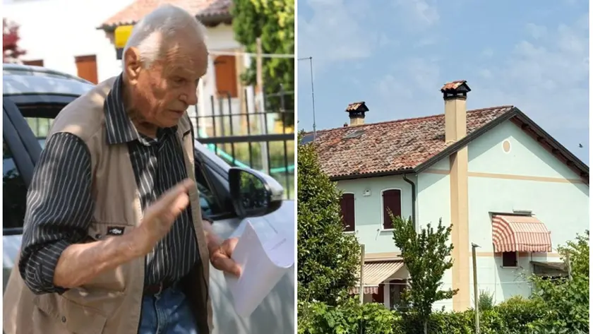 La vittima della rapina Gino Albaldo e la casa della coppia di anziani