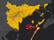 La mappa delle elezioni: la terraferma gialle con Venturini, la città storica rossa con Martella