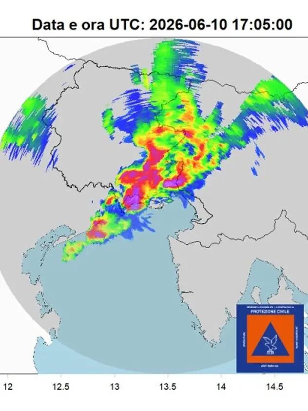 Gli effetti al suolo del fronte temporalesco in Fvg (dati Protezione Civile)