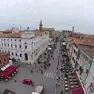 Una veduta aerea di corso del Popolo a Chioggia