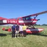 Da sinistra Raffaele Ambruoso amministratore delegato Aeroporto Nicelli, i fratelli Astellio e Ivano Bielo, il pilota Sandro Castelnovo