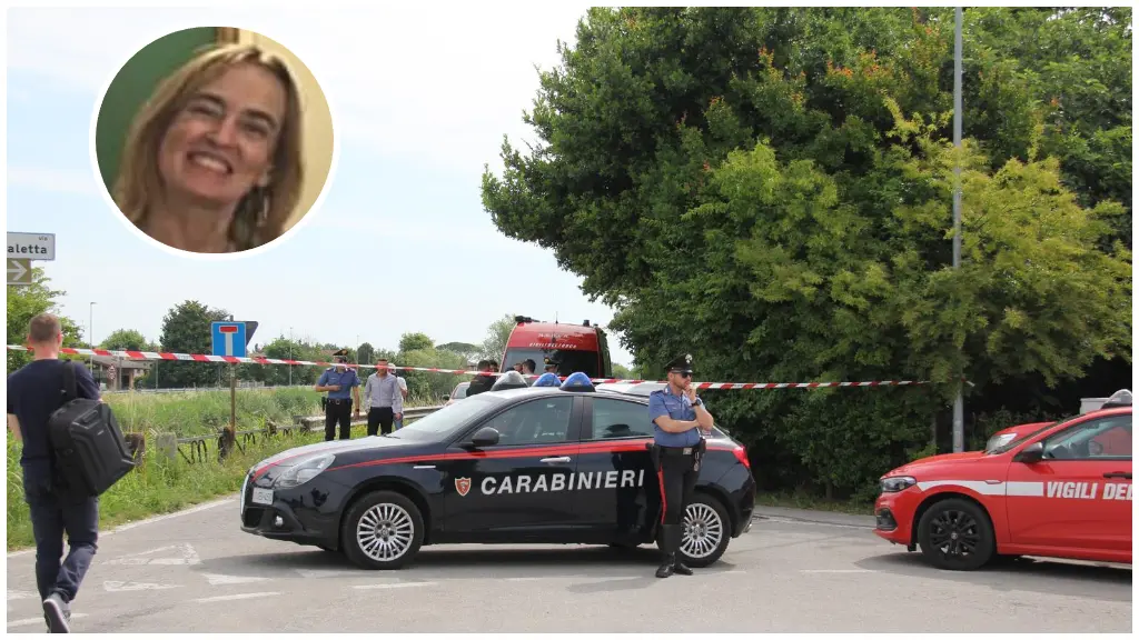 Le ricerche del corpo di Chiara Guerra (nel tondo), vittima dell'omicidio di San Stino di Livenza (foto Bortoluzzi)