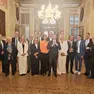 La nuova giunta di Venezia, al centro il sindaco Simone Venturini (foto Interpress)