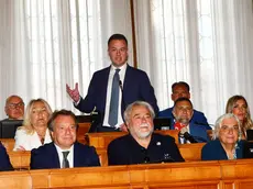Il sindaco Venturini alla presentazione della giunta (foto Interpress)