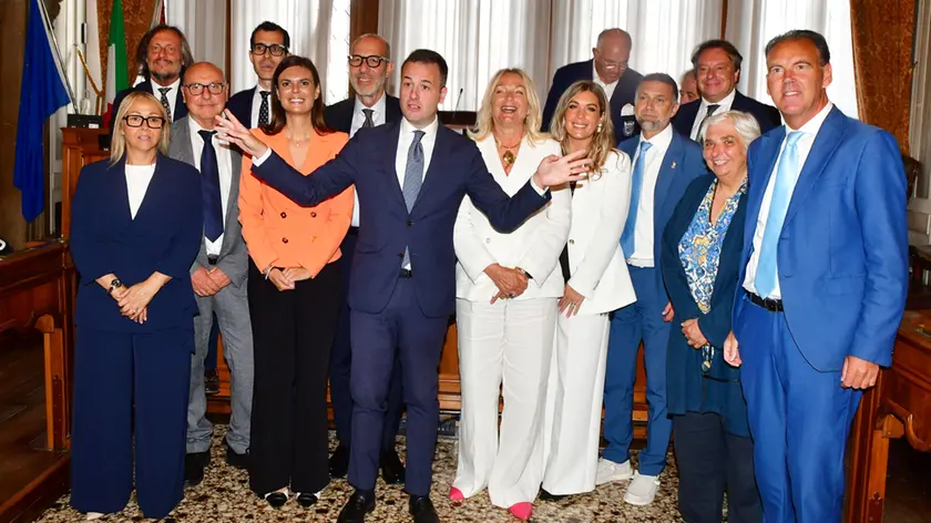 La squadra di giunta di Simone Venturini (foto Interpress)