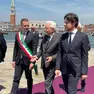 Sergio Mattarella accolto a Venezia dal sindaco Venturini e dal presidente Stefani