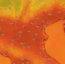 Le temperature previste nel weekend (Windy)