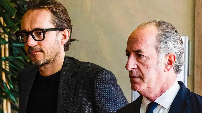 L'ex presidente della Regione Luca Zaia con l'ex capogruppo della Lega Alberto Villanova