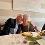 Adriano Zanutto con la moglie in un'occasione di festa