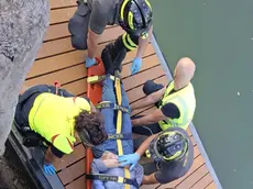 Il salvataggio dell'anziano caduto nel Piave