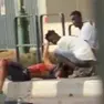 L'uomo di 37 anni ferito al torace e al collo steso a terra in via Cappuccina dopo l'accoltellamento, soccorso da alcuni testimoni