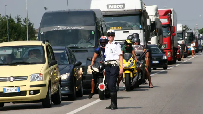 Il traffico sulla Romea