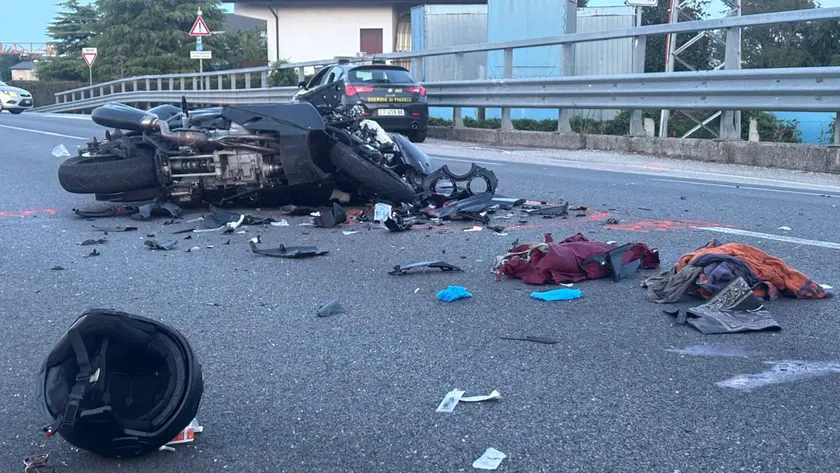 Lo scooter TMax coinvolto nell'incidente (foto Bortoluzzi)