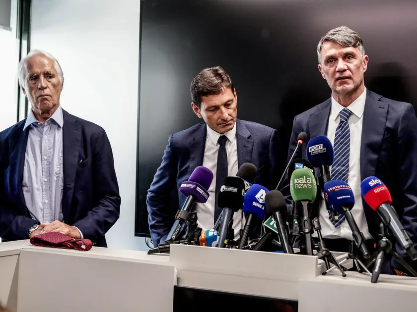 Da sinistra Giovanni Malagò, Leonardo e Paolo Maldini