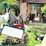 Il cortile dell'abitazione a Mirano