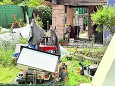 Il cortile dell'abitazione a Mirano