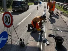 Il cantiere su Ponte della Libertà