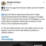Il post su Mussolini del consigliere FdI Gabriele De Rosa