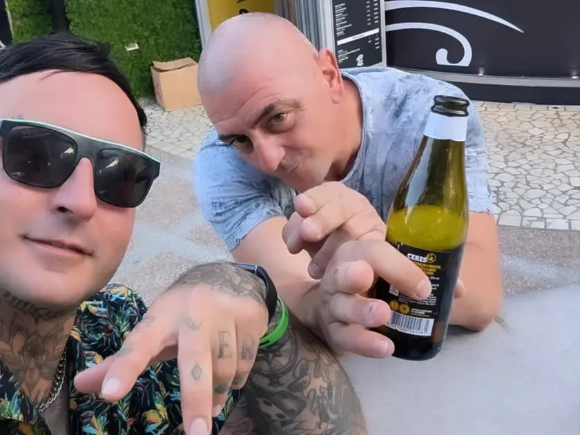Da sinistra, Maicol con la vittima Jonny Vido