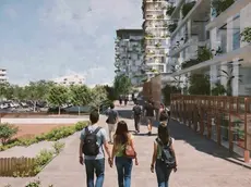 Un rendering del progetto della "Nuova Castelvecchio" all'ex Umberto I