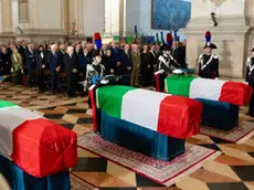 I funerali di Stato a Padova dei tre carabinieri morti nella strage