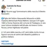 Il post su Facebook di De Rosa