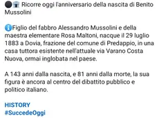 Il post su Facebook di De Rosa