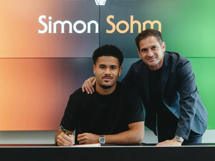 Simon Sohm e Filippo Antonelli, il direttore sportivo del Venezia Fc