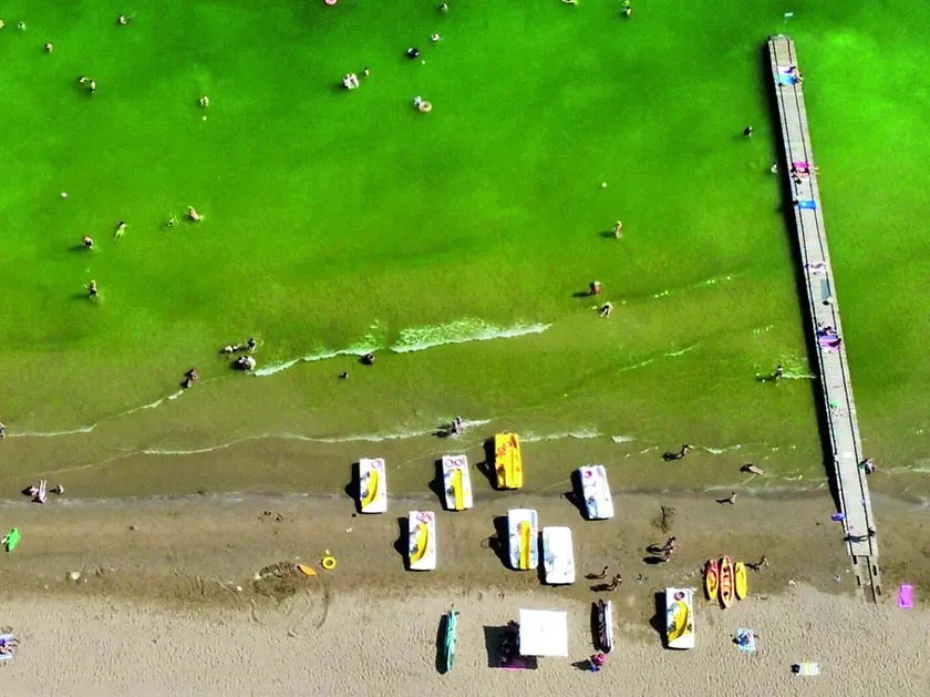 Il mare di Jesolo fotografato domenica 2 agosto con il drone da Rodolfo Murador, fondatore di JesoloForum