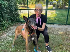 Monica Martelli con uno dei suoi cani
