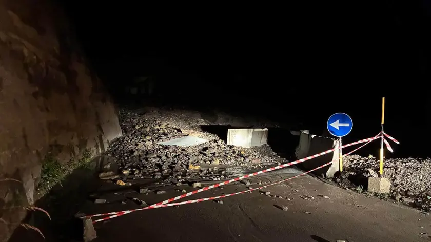 Un'immagine della frana di questa notte