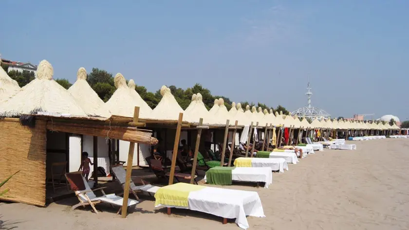 Lido di Venezia: Capanne nella spiaggia Des Bains