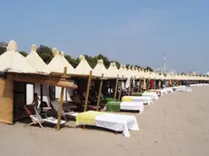 Lido di Venezia: Capanne nella spiaggia Des Bains