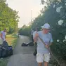 La pulizia della pista ciclabile