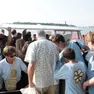 Un vaporetto in partenza dall'imbarcadero di Santa Maria Elisabetta al Lido